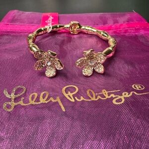 Lilly Pulitzer Crystal Flower Clamper Bracelet – $78 Retail – NWT